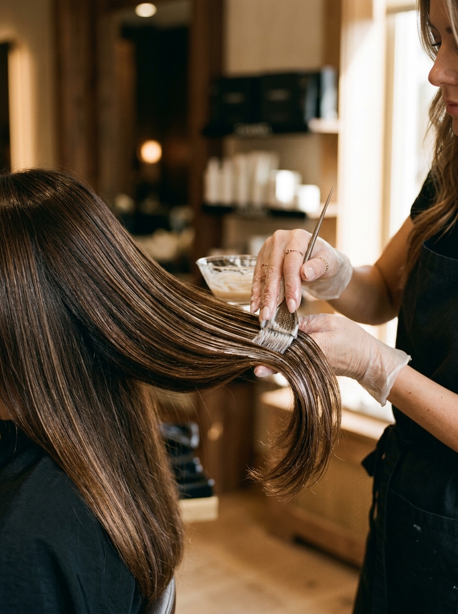 Hair treatment detail at Unique Beauty Salon